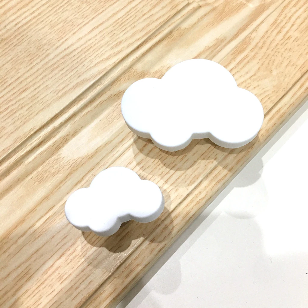 Kids Drawer Cabinet Pulls Room Knobs and Handles Cloud Shaped Cartoon Furniture Handles Plastic  Cloud Door Knob- L/S