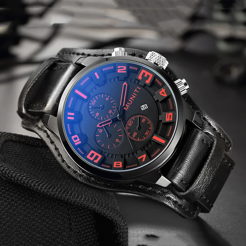

Military Watch Men Sports Quartz Watch Men Watches Top Brand Luxury Leather Casual Wrist Watch Date Clock Male relogio masculino