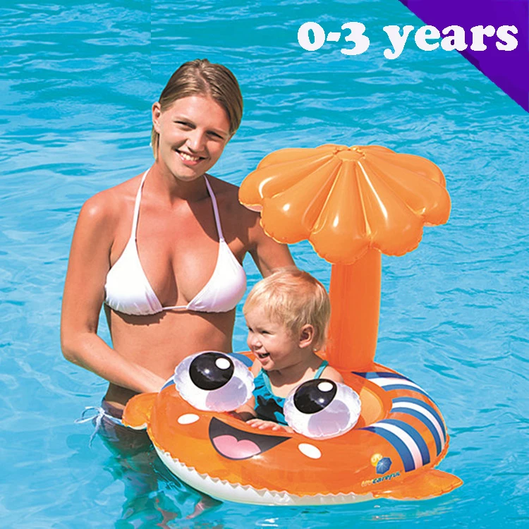

sunshade baby float 0-3years infant pool floats fish swim floats for children baby boys girls swim kids summer baby pool seat
