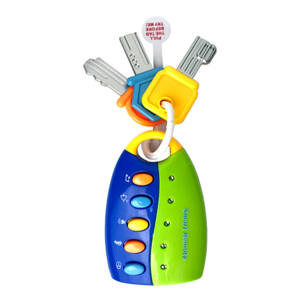 

Pretend Play Toy Baby Keychain Musical Car Key Sounds Educational Colorful Flash Smart Remote Control Fun