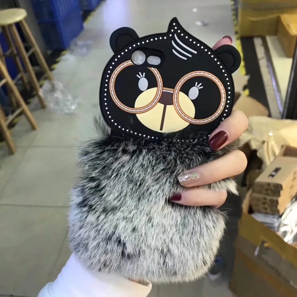 

Fashion Winter Warm Fluffy hair Phone Cases For Apple iPhone 7 7plus 8 8plus X Soft Plush Hairs Back Cover