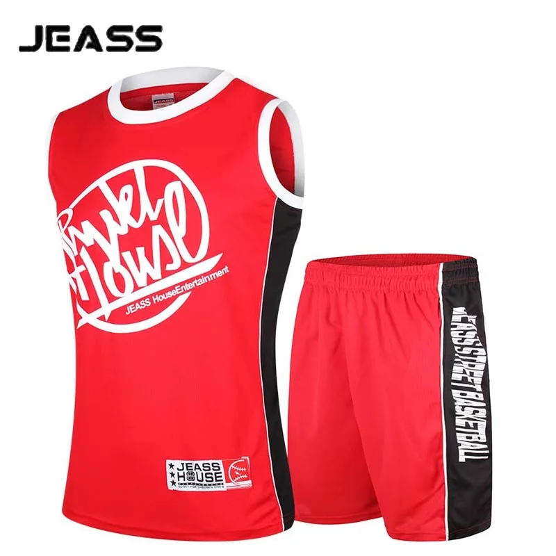 JEASS 2016 Street Basketball Clothes Suit Printed Men Basketball Jersey