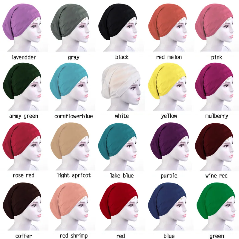 

ZOGAA Muslim cap turban Head scarf silk cotton Beautiful Hijab Islamic Arab Cap Hijab Headwear Head Wrap Hair Accessories