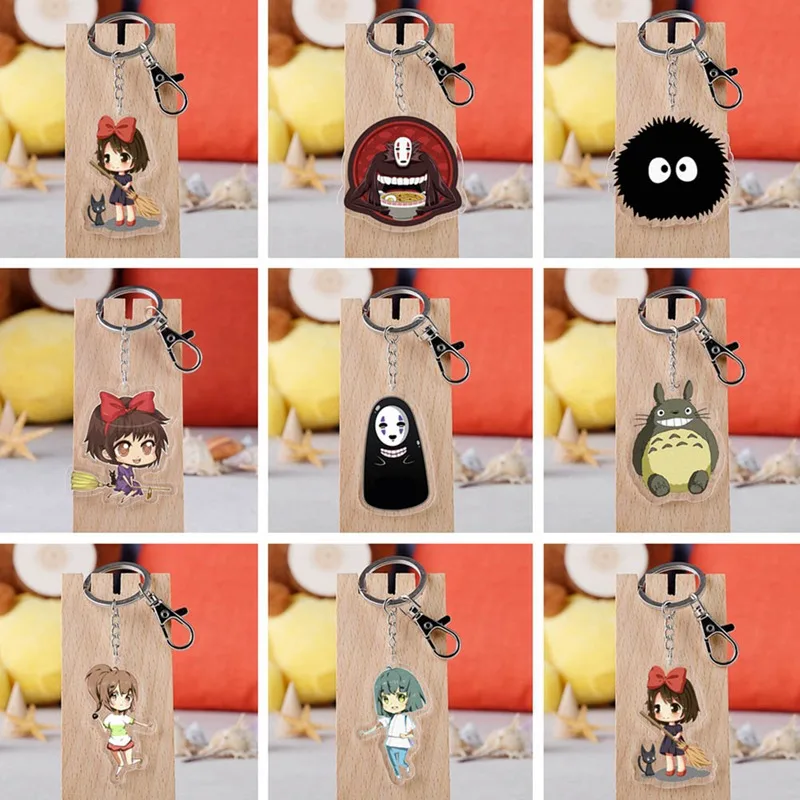 

1Pcs Cute Totoro Keychain Cartoon Spirited Away Faceless Men Key Chains Bag Charms Purse Pendant Key Rings Accessory Gift