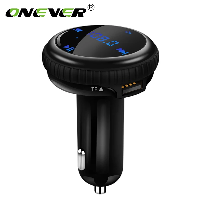 

Onever FM Transmitter Bluetooth Modulator Hands Free Car Kit with Car GPS Location Tracking Car MP3 Audio Player USB Charger LED
