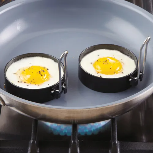 Верховный доставленных комплект 2 яйца кольцо круглое металлическое Нержавеющая сталь антипригарной Форма Плесень завтрак сэндвич(00236