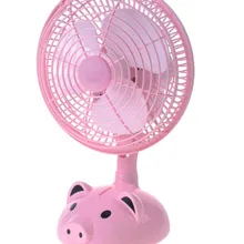 220 В 20 Вт студенческий мини пластиковый настольный вентилятор с милой Свинкой или пандой форма Банка может качели