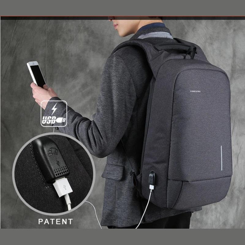 

VSEN Kingsons Anti-Theft Backpack USB and charging port Fashion Anti-Rain Laptop / Tablet PC Trolley