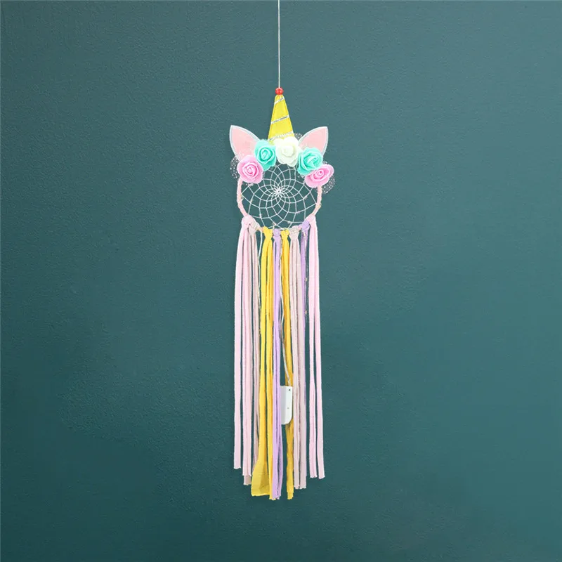 

Best selling cute girl wind dream catcher night light simple youth unicorn air ornaments home decoration wall hangings