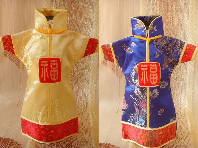 10 pçs do vintage vestido chinês vinho