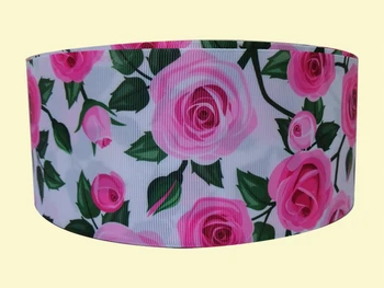 

3" inch 75 mm 7.5cm beautiful rose free shipping printed grosgrain ribbons for gift decoration
