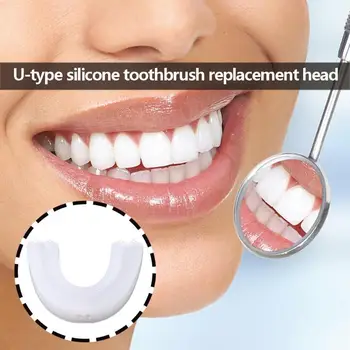 

Teeth Whitening Automatic Sonic U Type Silicone Toothbrush Replacement Head Toothbrush Heads USB Silicone Brush Teeth Heads New