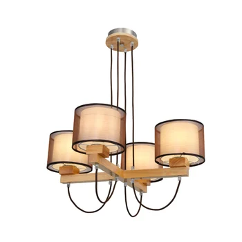 

New Creative Modern 4/5 Lights Metal Wood Pendant Light For Living Room Dining Room Suspension Lamp Fixtures Home Lighting PL632