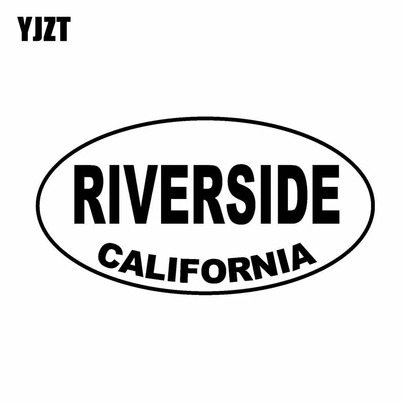 

YJZT 15CM*7.9CM RIVERSIDE CALIFORNIA Oval Car Sticker Vinyl Decal Black Silver C10-01482