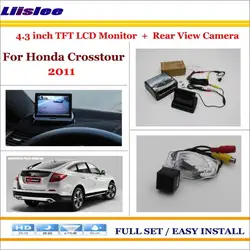 Liislee для Honda Crosstour 2011 в автомобиль 4.3 "Цвет ЖК-дисплей Мониторы + заднего Резервное копирование Камера = 2 В 1 парк паркинг Системы