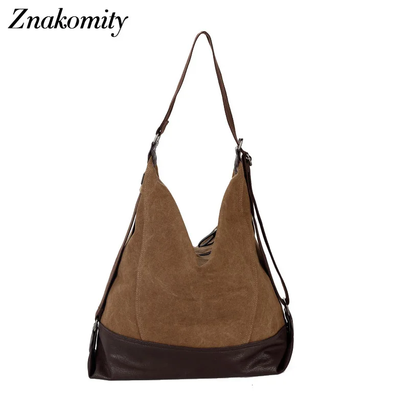 

Znakomity Fashion big hobo shoulder bag canvas handbag women large Vintage canvas tote bag purse women Blank messenger hand bags