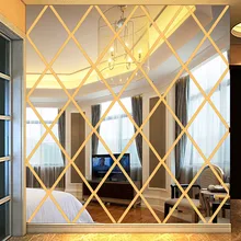 1pcs/set 50*50cm DIY LOVE 3D Stickers Acrylic Gold Mirror Large Wall Stickers Decal Decoration Livingroom Home Decor Wholesale