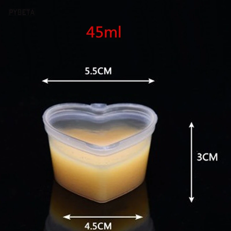 100 шт.-18/25/40/50/75/100 ml одноразовые Еда класс PP коробка для приправ, чашка соус салата на вынос упаковочные ящики для хранения - Цвет: 45ml  55mm 45mm 30mm