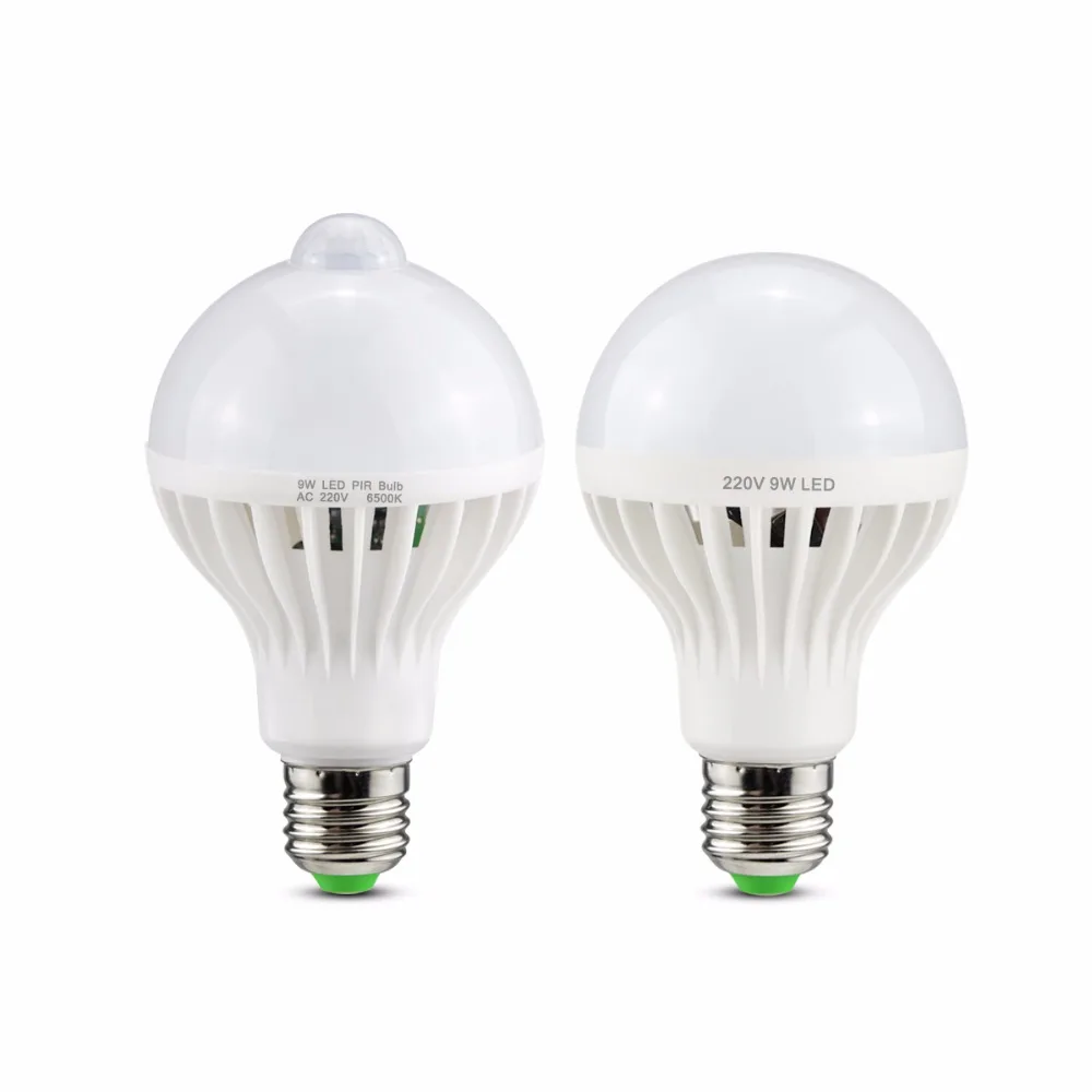 AC 220V LED Bulb E27 PIR Motion Sensor LED Lamp Sound Sensor + Light Sensor LED Light Home