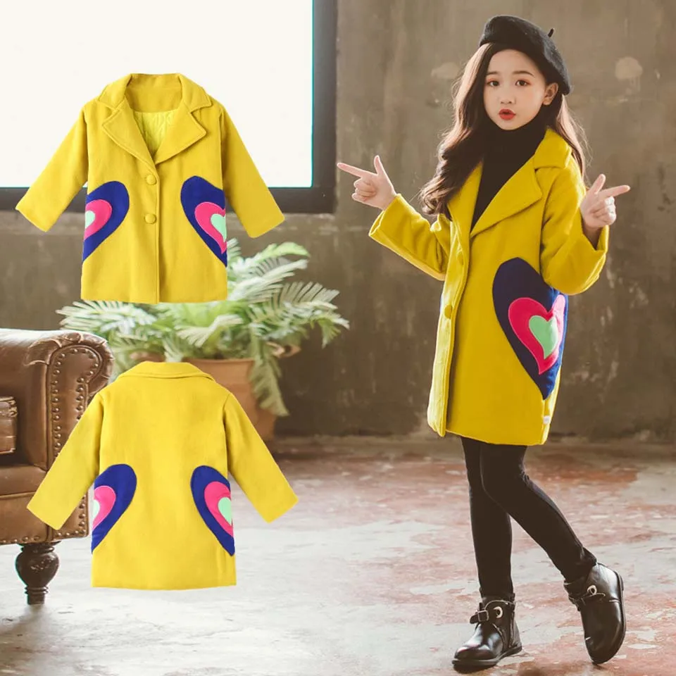 

2018 Girls Clothes Trench Coats Jackets For Clothing Tops Kids Children's Windbreakers Spring Jacket Autumn Outerwear Wool Coat