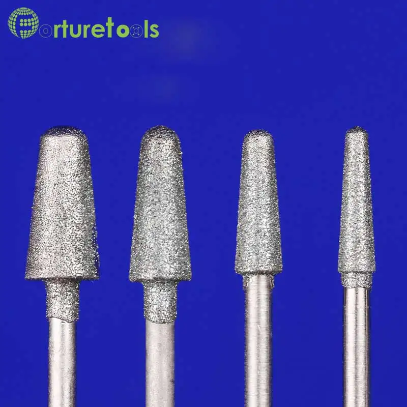 50pcs diamond mounted point dremel rotary tool mounted wheels Head dia 1~6mm Shank dia 2.35mm head type B TZ50