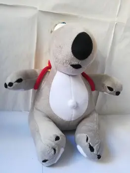 

TV cartoon character about 28cm gray polar bear plush toy taking backpack bear soft doll toy,birthday gift b2605