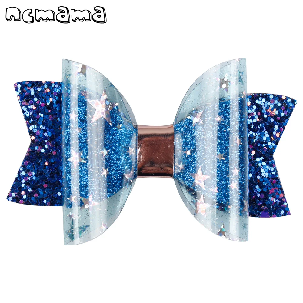 

2 Pcs 3"4" Sequin Hairclips Princess Bling Swallowtail Hair Bows Unicorn Party Bow For Kids Hairpins Hair Accessories