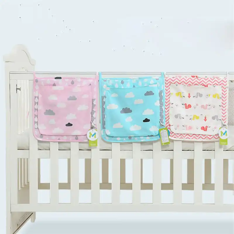 azul Utensilio organizador cuna Talla: 60x60cm Babymajawelt/® Bolsa de cuna para cunaBIG STARS con la aplicaci/ón bordado