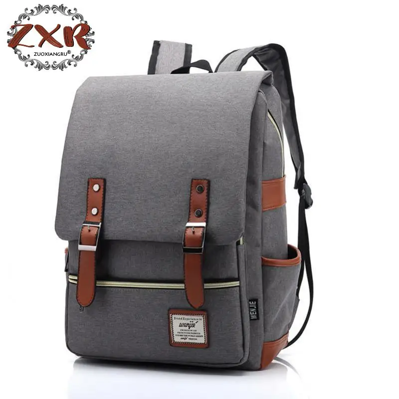 

Men Vintage Casual Canvas Backpack For Women Organizer 20l Laptop Mochila 14 Inch Cover Boys Mochilas Mujer 90s Sac A Dos