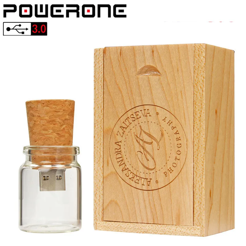 POWERONE USB 3 0 деревянная пробка Дрифтинг Бутылка флэш накопитель Флешка 4 ГБ 16 32 64 Гб