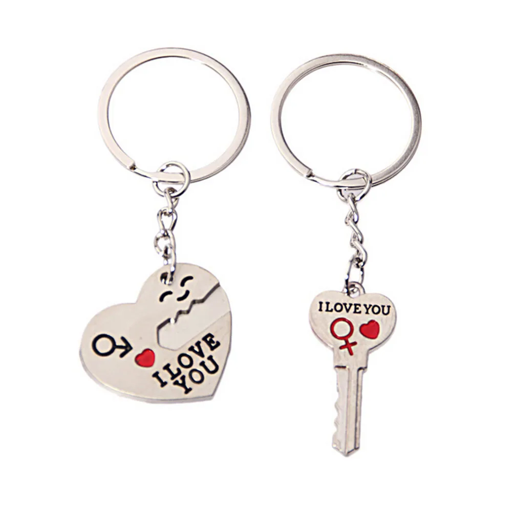 

Pair of I LOVE YOU Keyring Heart Key Chain for Valentine's Day Gift