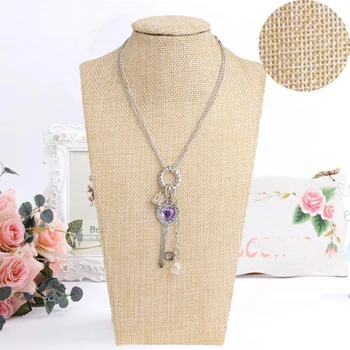 

JAVRICK Linen Neck Props Jewelry Necklace Pendant Neck Model Display Stand Holder