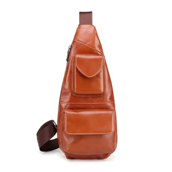 

Brand New Arrival 2019 Men Genuine Leather Crossbody Bags Cowhide Casual Riding Sling Shoulder Messenger Bag Chest Day Back Pack