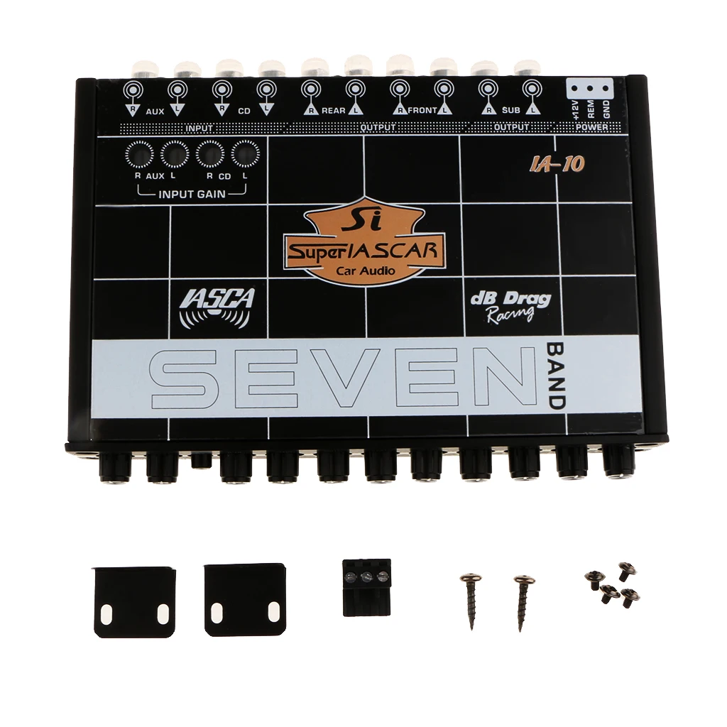 

High Quality EQ7 Car Audio Equalizer EQ Front Sub Output 10-14.4V DC