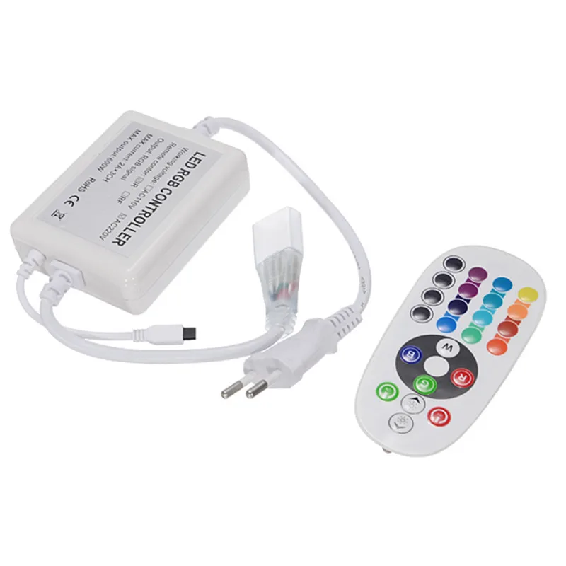 

Smuxi Wireless LED Remote Controller AC220V RGB 24 Key IR Remote Controller For SMD5050 LED Strips Light