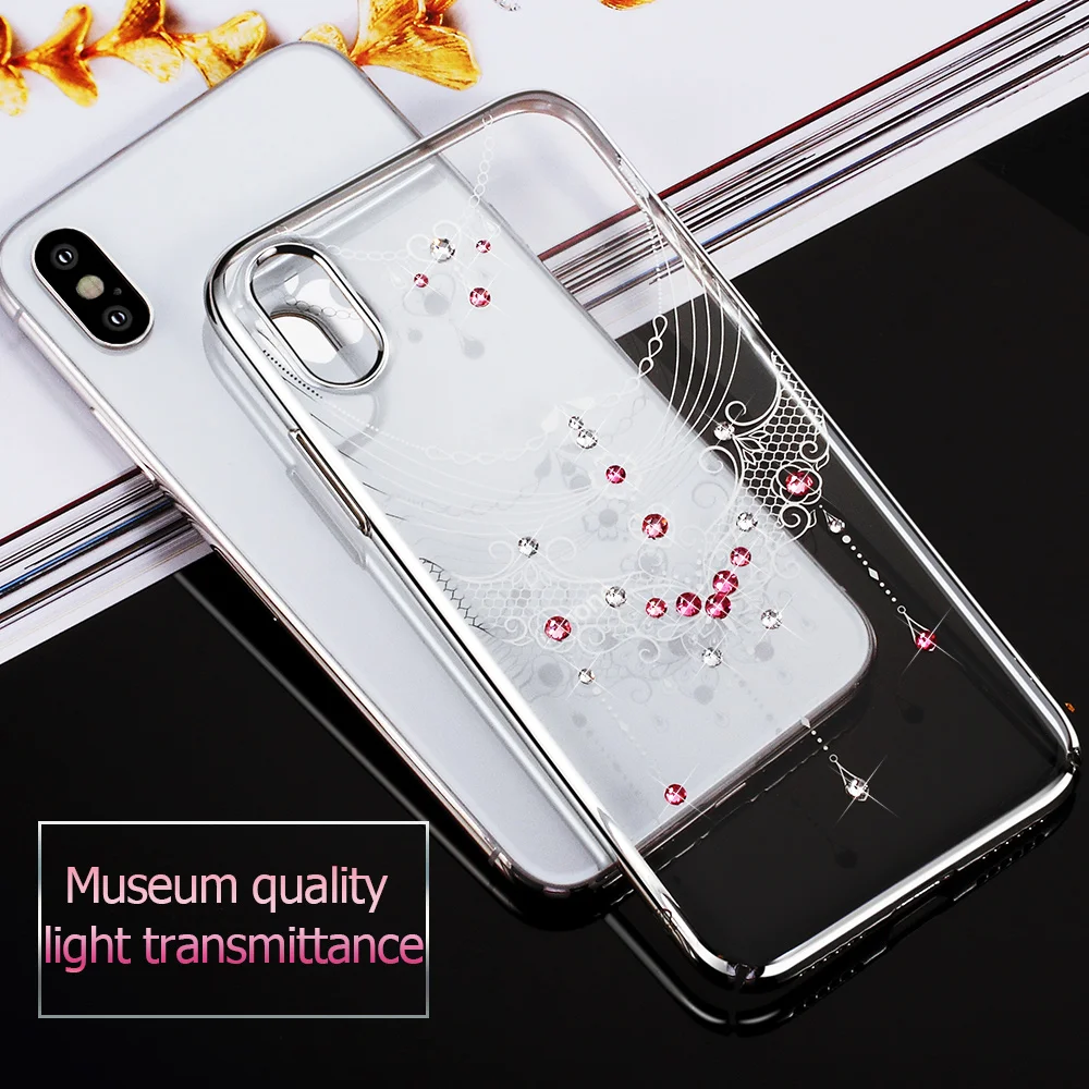 KINGXBAR для iPhone X случае роскоши bling rhinesrone кристаллами Swarovski Ультратонкий чехол| |