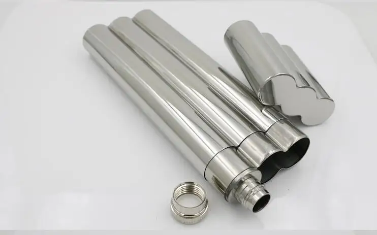 

SS flask with 2 cigar tubes portable 2oz hip flask flagon jug metal cigar case LIQUOR FLASK stainless steel Cigar Tube Holders