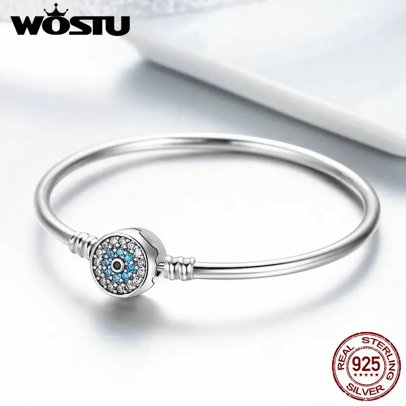 Sterling Silver Bangle For Women Fit DIY Charm Bracelets