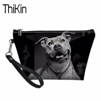 

THIKIN Cosmetic Bag Functional Bag for Girls Makeup Organizers Lady Travel Organizer Toiletry Bag Pit Bulldog Prints Makeup Case