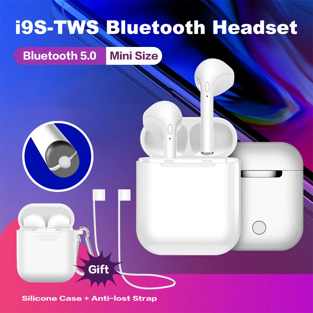 I9S TWS Mini 5 0 Bluetooth наушники портативные беспроводные гарнитура для iPhone X XR 8 7 6 Plus Samsung