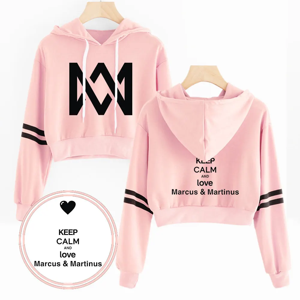 ماركوس و Martinus السرة هوديس الهيب هوب جديد عارضة الأزياء Kpop هوديس أبلى عالية الشارع ماركوس و Martinus مثير البلوز