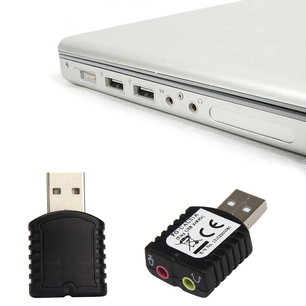 Портативный USB внешняя звуковая карта Микрофон Наушники стерео звуковой адаптер