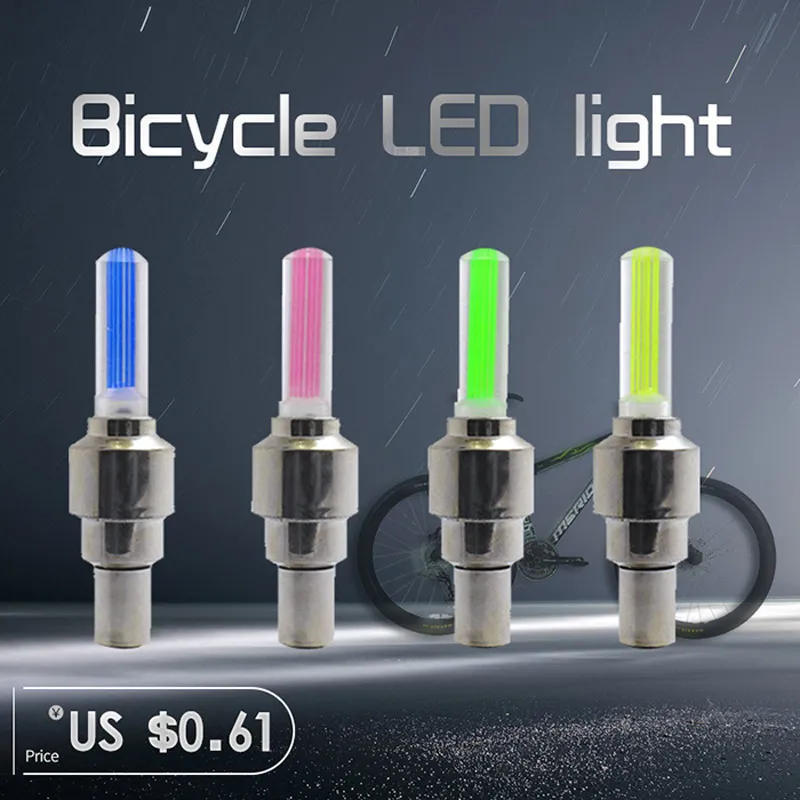 2 шт. светодиодный светильник для велосипеда на колесиках и клапане, велосипедный светильник для езды на велосипеде и спорта, Предупреждение льная лампа