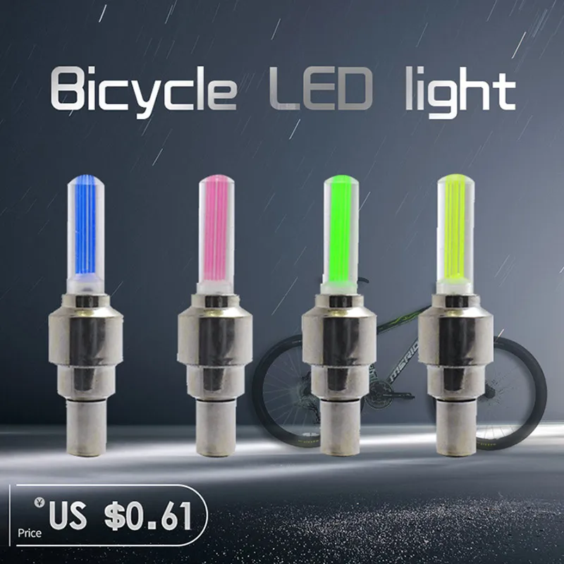 

2pcs Bicycle LED Light Wheel Tire Valve's Bike Light Cycling Riding Sport Spoke Safety Warning Lamp Front