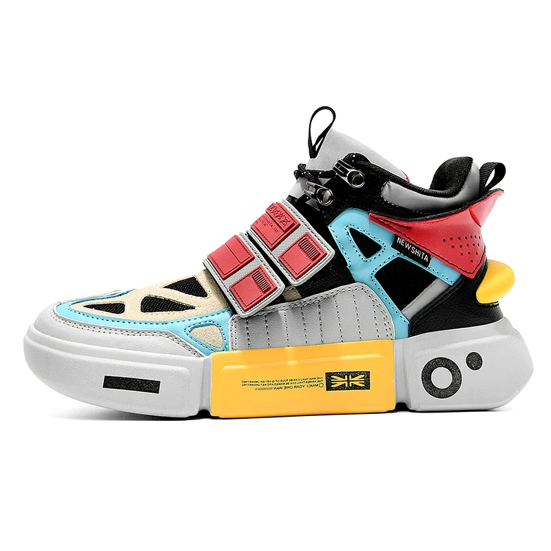 

2020 Fine Zero Spring High Top Skateboarding Shoes Men Stretch Fabric Sneakers Walking Footwear Breathable Mixed Color Men Shoes