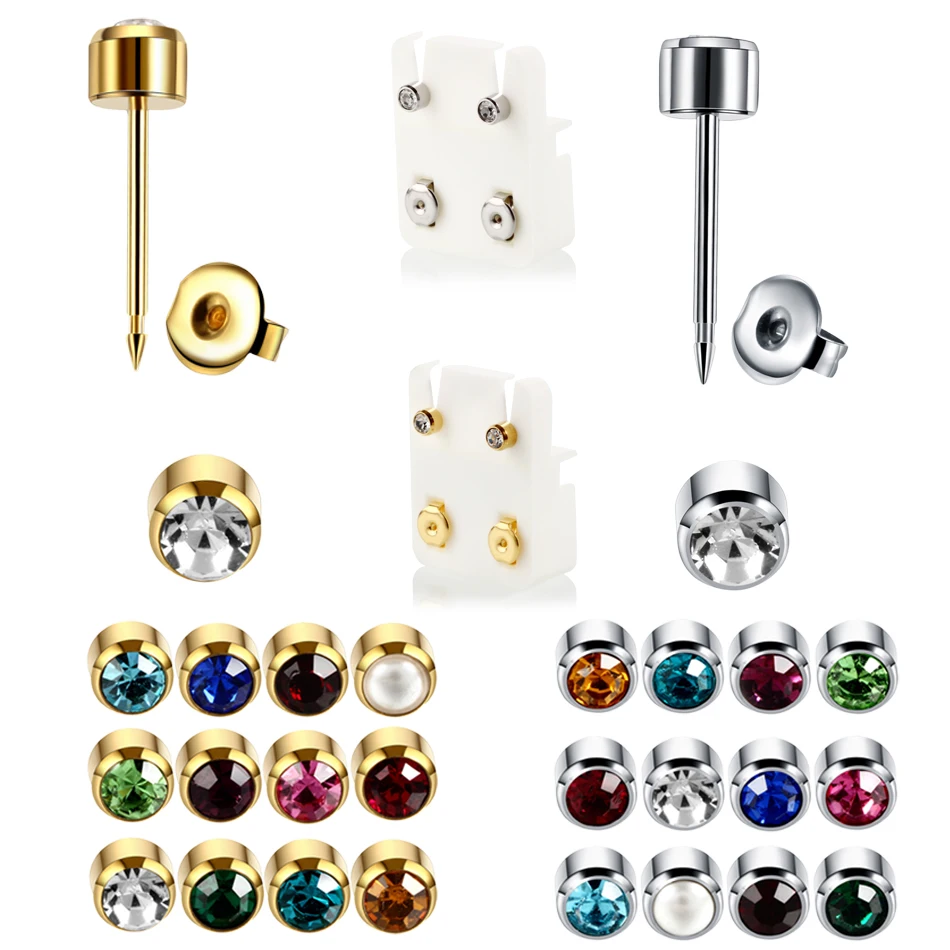 

12Pairs Steel Earring Stud Ear Tragus Piercings for Gun Helix Ear Piercings Gun 20G Gem Lobe Piercing Orelha Cartilagem Jewelry