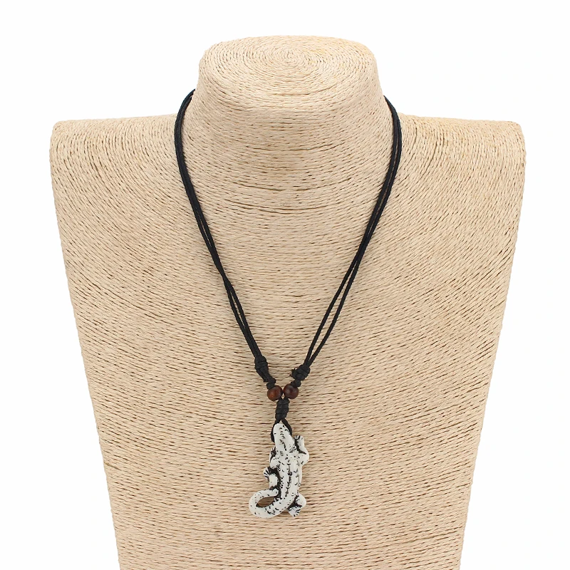 1 шт. подвески из искусственного яка Yone ящерицы Salamander Gecko с вощеным шнуром