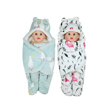 

S/M Baby Swaddle Sleeping Bag Flannel Autumn&Winter Thickened Baby Separated Legs Swaddle Blanket Newborn Baby Supplies