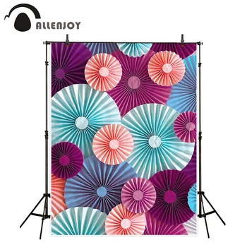 

Allenjoy kids background for photography colorful folding paper decorative wall newborn backdrop photo studio photocall