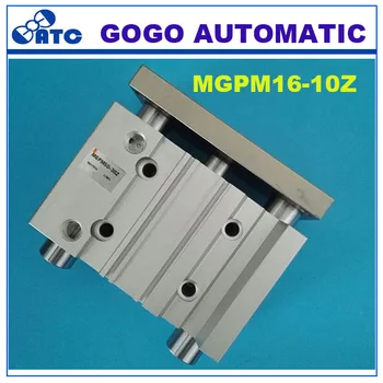 

High quality bore 16mm stroke 10mm double acting compact guide cylinder pneumatic MGPM16-10Z slide new three rod air cylinders